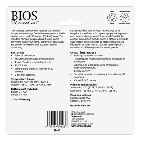 Mini-Thermomètre Intérieur/ Extérieur