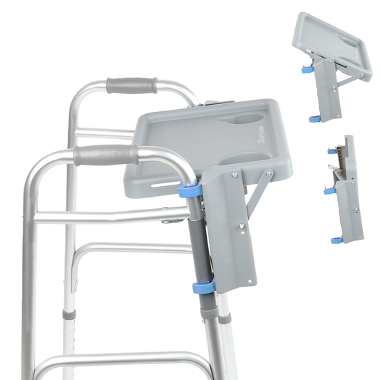 Plateau pliant pour déambulateur