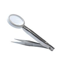 Load image into Gallery viewer, side view of the tweezers with magnifier