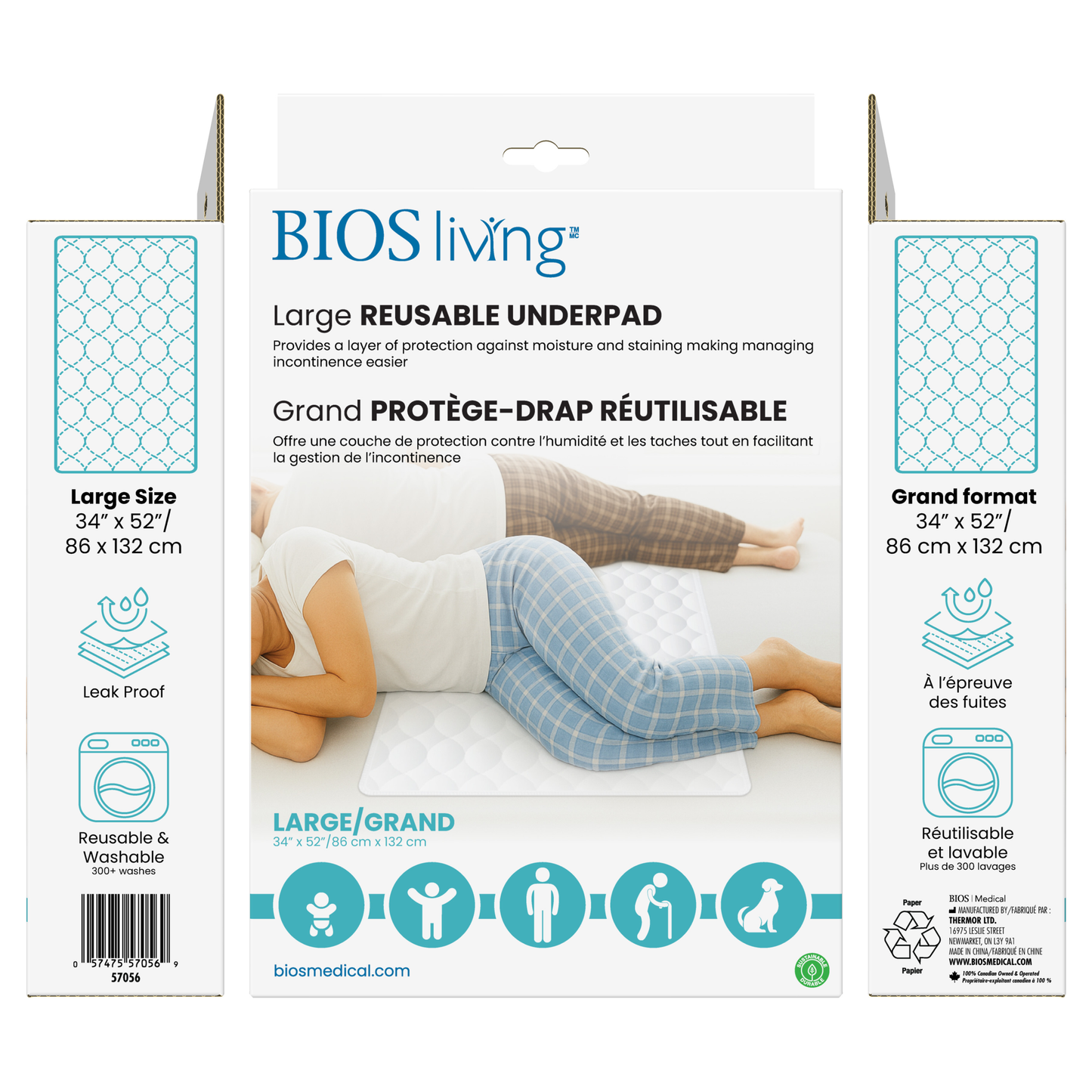 Grand protège-drap réutilisable