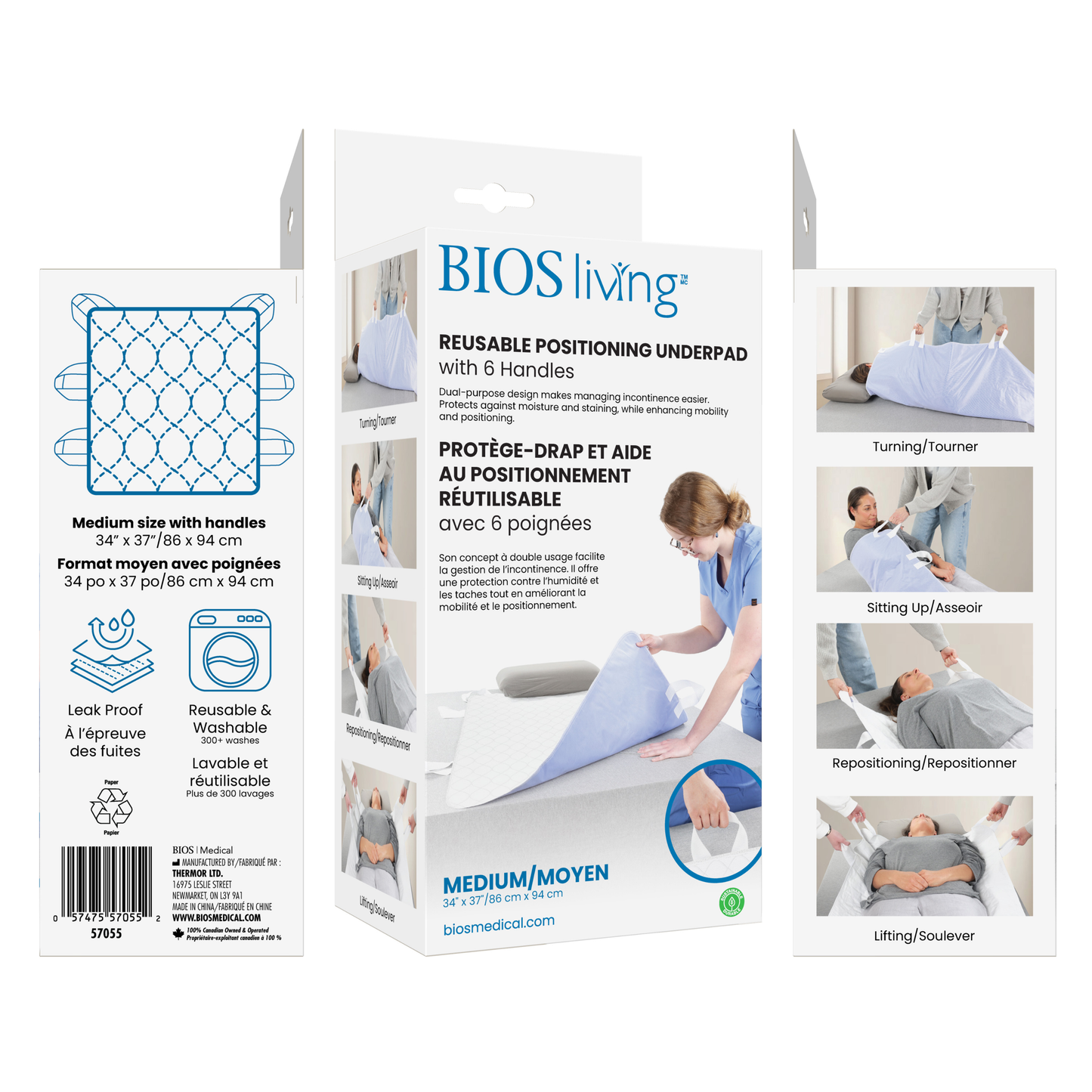 Reusable Positioning Underpad with 6 handles - Medium