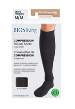 Load image into Gallery viewer, Men's Compression Trouser Socks 15-20 mm Hg, Black Packaging Photo