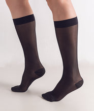 Load image into Gallery viewer, Women's Compression Knee Socks 20-30 mm Hg, Black Side Photo