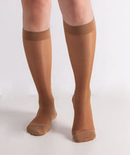 Load image into Gallery viewer, Women's Compression Knee Socks 15-20 mm Hg, Beige Main Photo