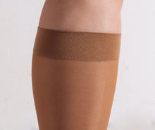 Load image into Gallery viewer, Women's Compression Knee Socks 15-20 mm Hg, Beige Knee Band Highlight Photo