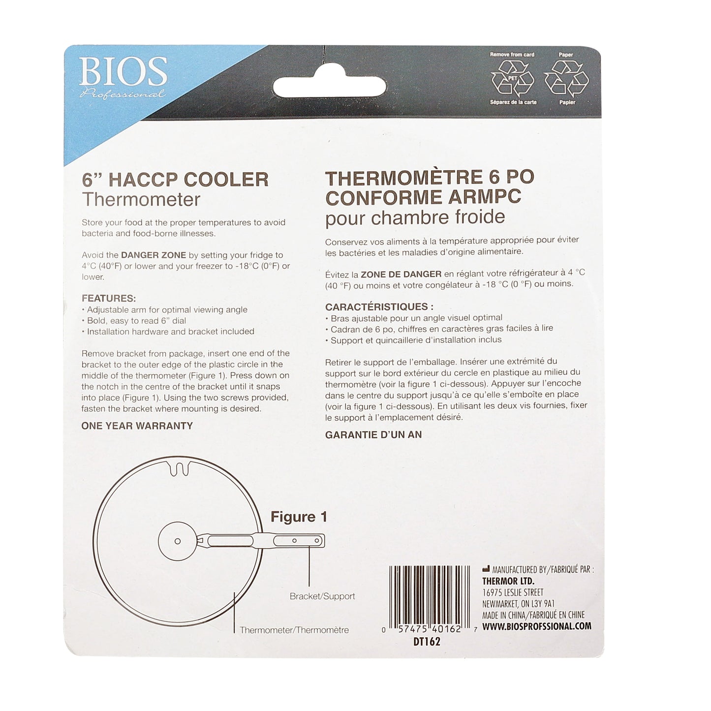 HACCP COOLER THERMOMETER Package back
