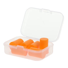 Load image into Gallery viewer, straight orange foam ear plugs in a carrying case
