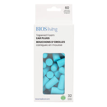 Load image into Gallery viewer, blue tapered earplugs in packaging