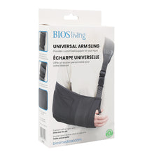 Load image into Gallery viewer, angle view of the packaging of the arm sling