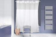 Transfer Bench Shower Curtain in use