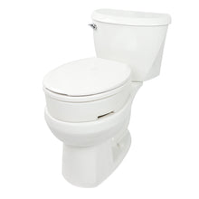 Load image into Gallery viewer, elongated toilet riser on a toilet