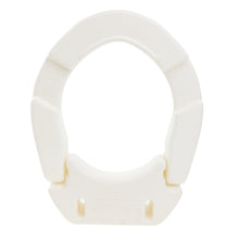 Load image into Gallery viewer, bottom view of the elongated toilet riser