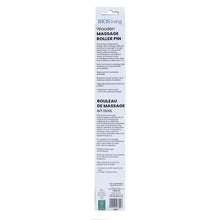 Load image into Gallery viewer, back view of packaging for the massage roller pin