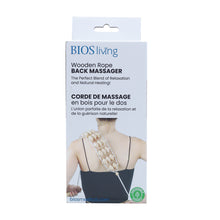 Load image into Gallery viewer, front view of the packaging of wooden rope massager