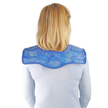 Load image into Gallery viewer, back view of a person wearing the gel bead shoulder wrap