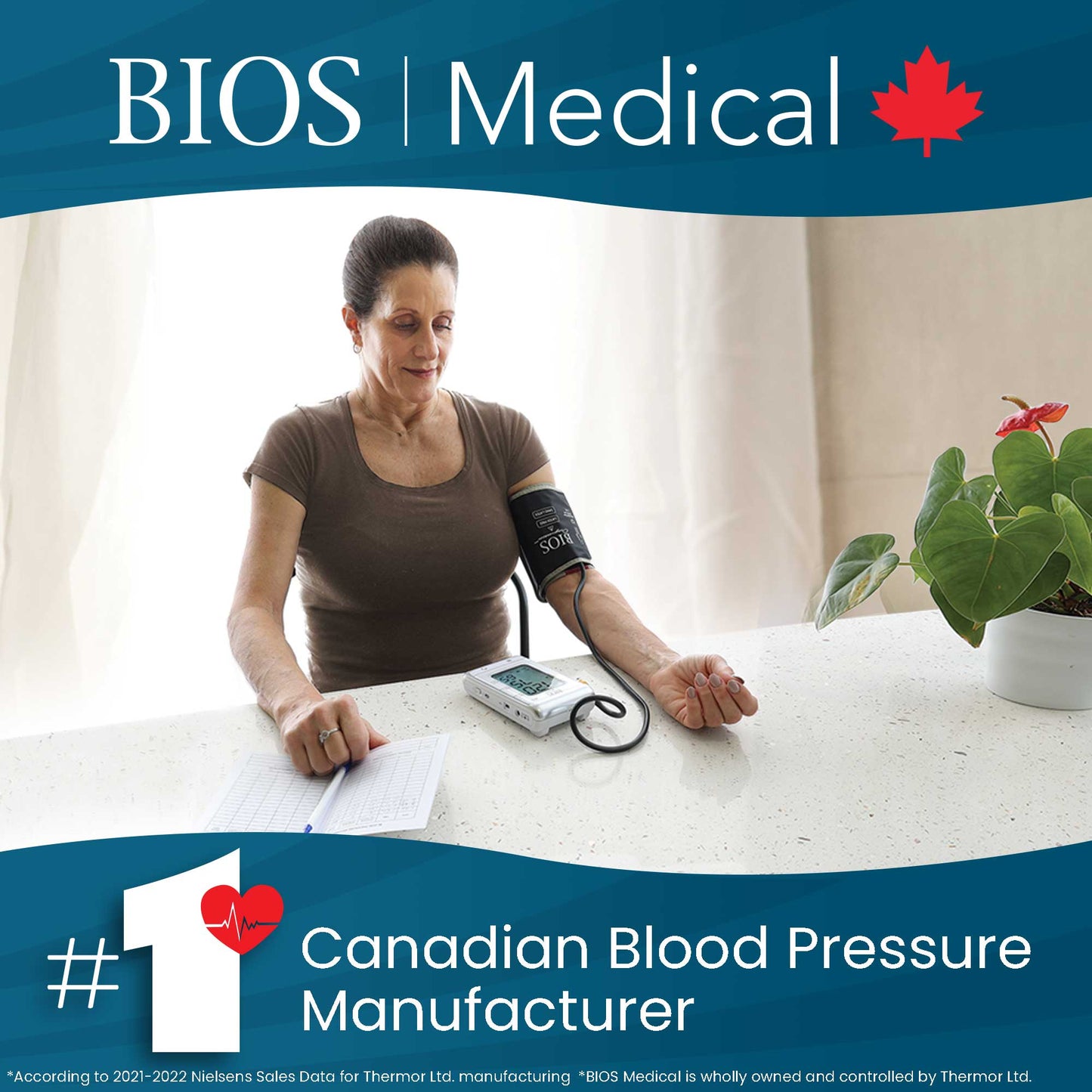 BIOS Diagnostics Tensiomètre Elite avec dépistage de la fibrillation auriculaire; N° 1 Le plus grand fabricant canadien de tensiomètres*
