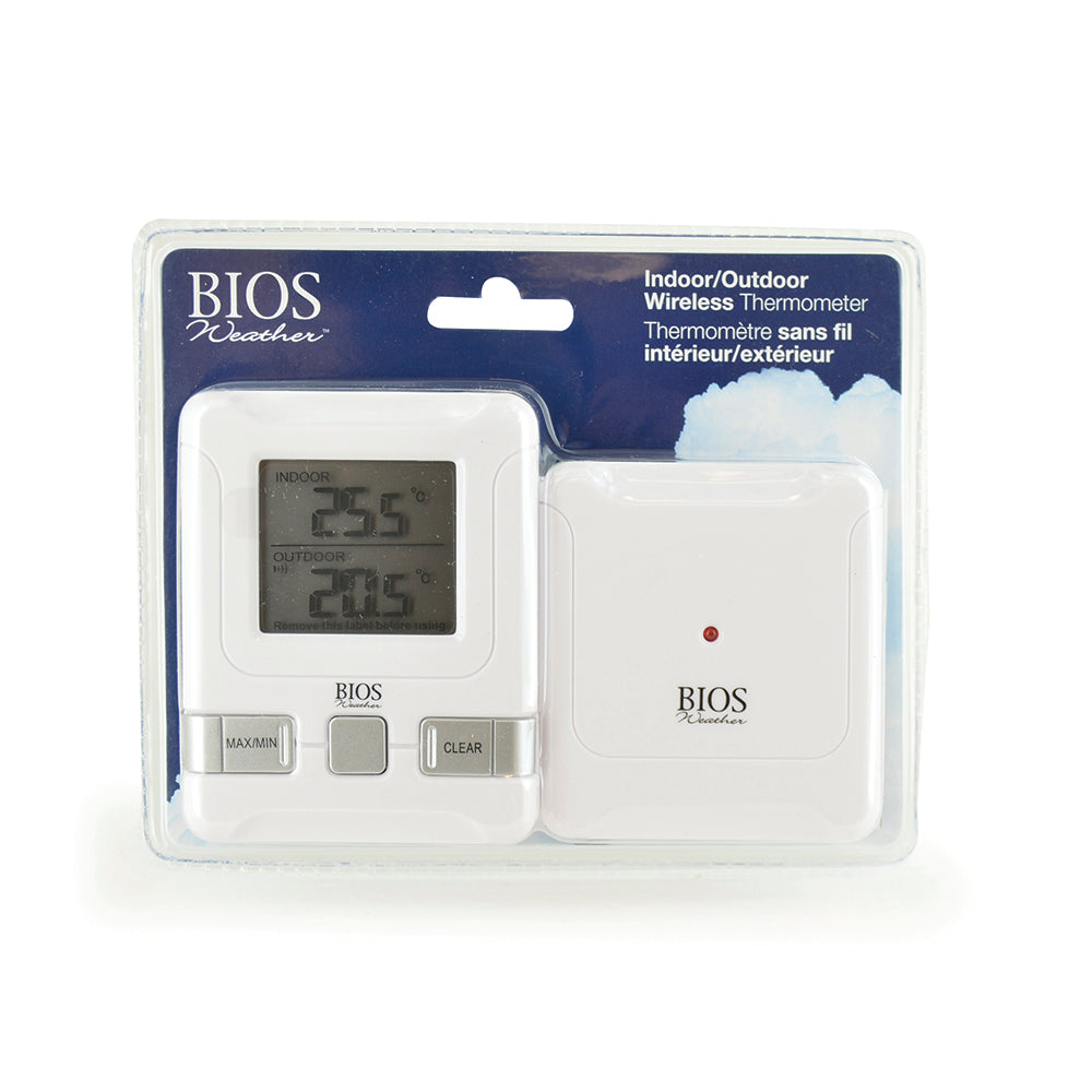 Bios Weather 313bc Digital Indoor/Outdoor Thermometer, Size: 4.25-Inch x 6.5-Inch x 0.5-inch, White