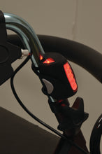 Load image into Gallery viewer, LED light on a handle of a rollator lit up in red