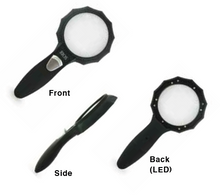 Charger l&#39;image dans la galerie, Multiple images of the Illuminated Magnifier, Front, Side and Back
