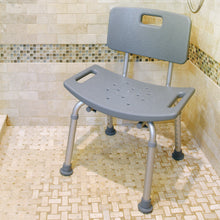 Load image into Gallery viewer, 59001 Adjustable Bath Bench with Back in Shower Stall
