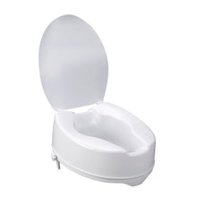 Load image into Gallery viewer, Raised Toilet Seat with Lid on an angle
