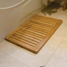 Load image into Gallery viewer, Bamboo Shower Crate Mat on bathroom floor
