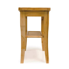 Charger l'image dans la galerie, Bamboo Shower Bench and shelf side view