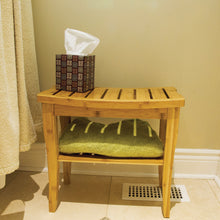 Charger l'image dans la galerie, Bamboo Shower Bench with tissue and a towel