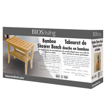 Load image into Gallery viewer, Bamboo Shower Bench Retail package
