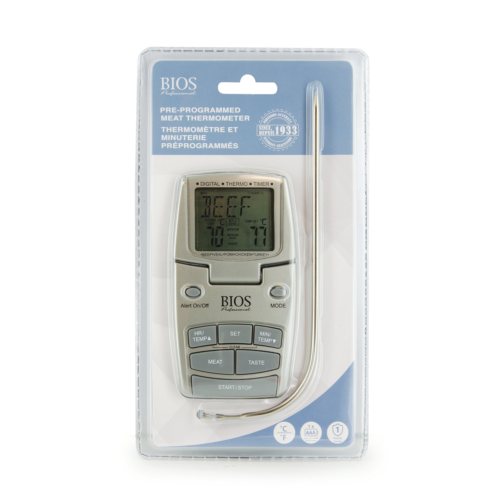 Thermomètre alimentaire numérique portatif avec étalonnage - Bios