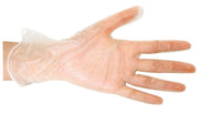 Disposable Grade Clear Vinyl Glove on hand
