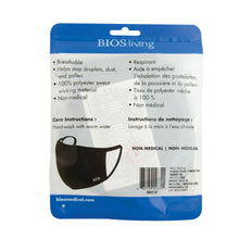 Load image into Gallery viewer, BIOS Living Reusable Face Masks - 2 pack - Back of Retail Packaging
