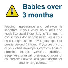 Load image into Gallery viewer, Warning when to use a Fever Thermometer on babies over 3 months old