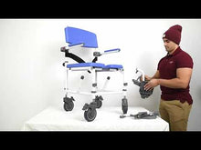Charger et lire la vidéo dans la visionneuse de la Galerie, Chaise d’aisance avec roues, assise de 22 po / 55 cm