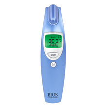 Load image into Gallery viewer, view of the fever thermometer with a green screen indicating there is no fever
