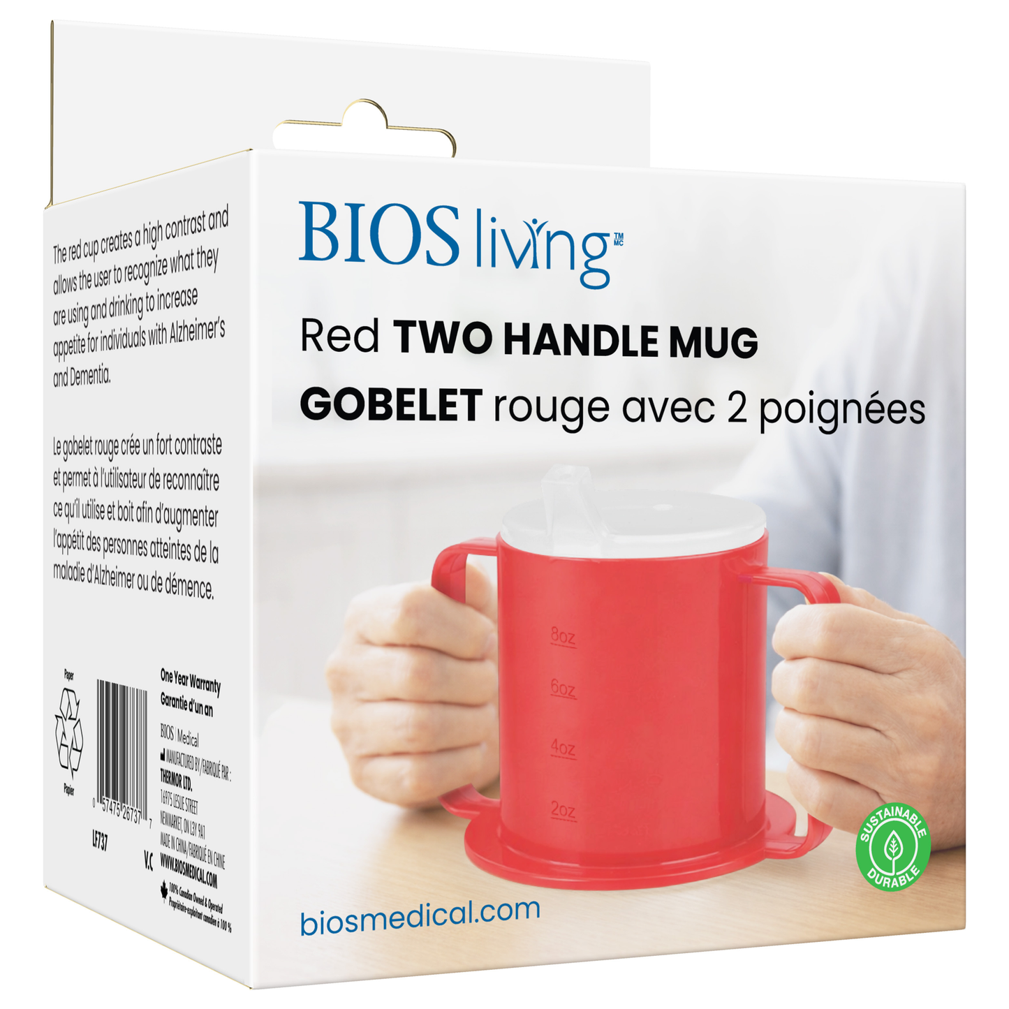 Red 2 Handle Mug 9oz / 265 ml