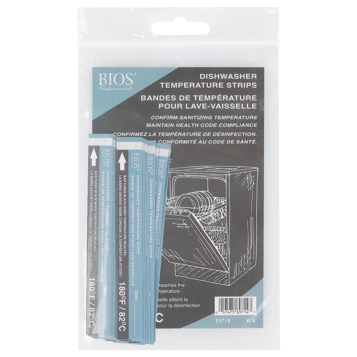Dishwasher Temperature Strips