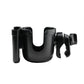side view of a cup holder showing the cell phone slot and the clip