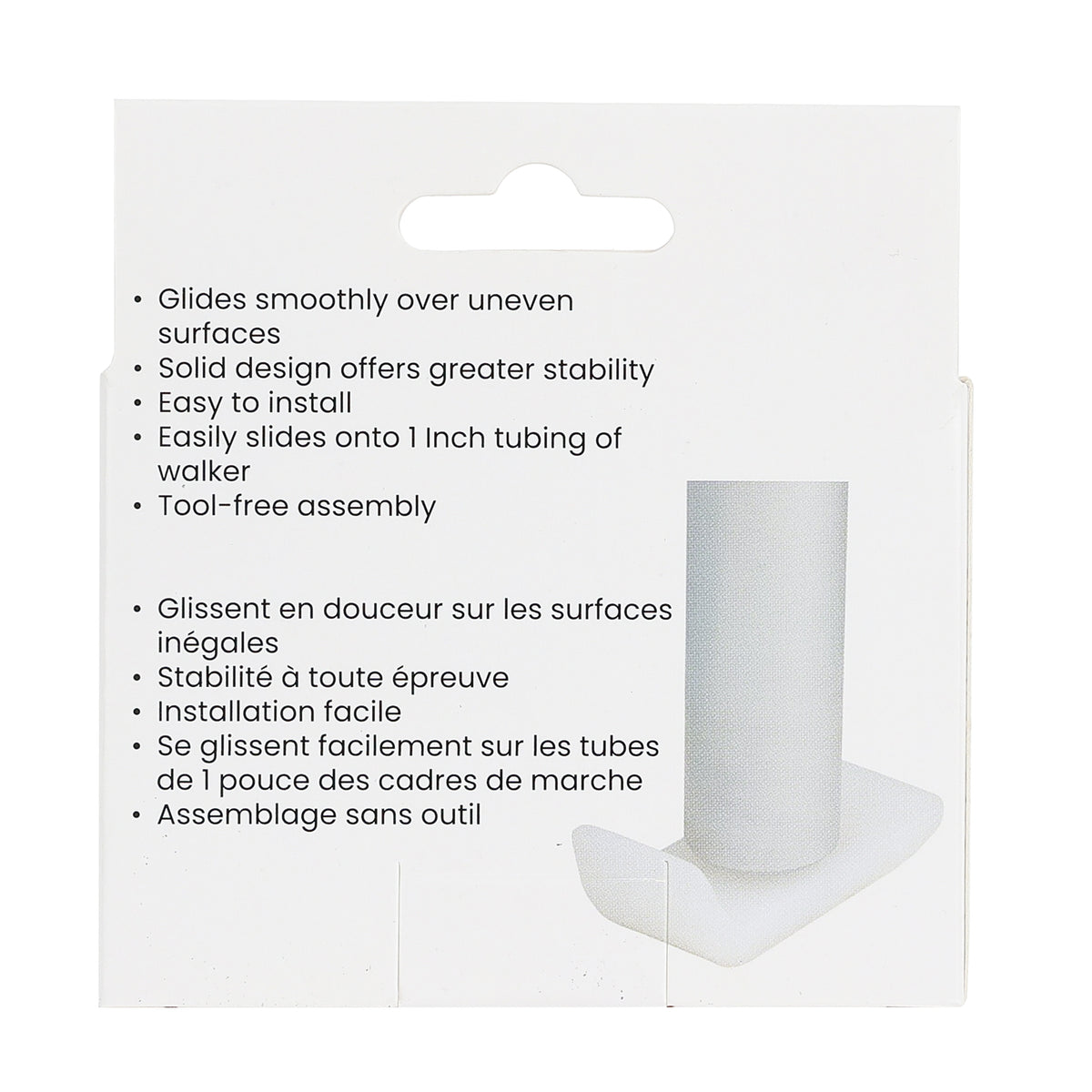 back view of the packaging of the walker ski