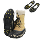Semelles avec crampons antidérapants sur la neige