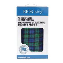 Load image into Gallery viewer, Micro Plush Electric Throw (Blue/Green Plaid)

