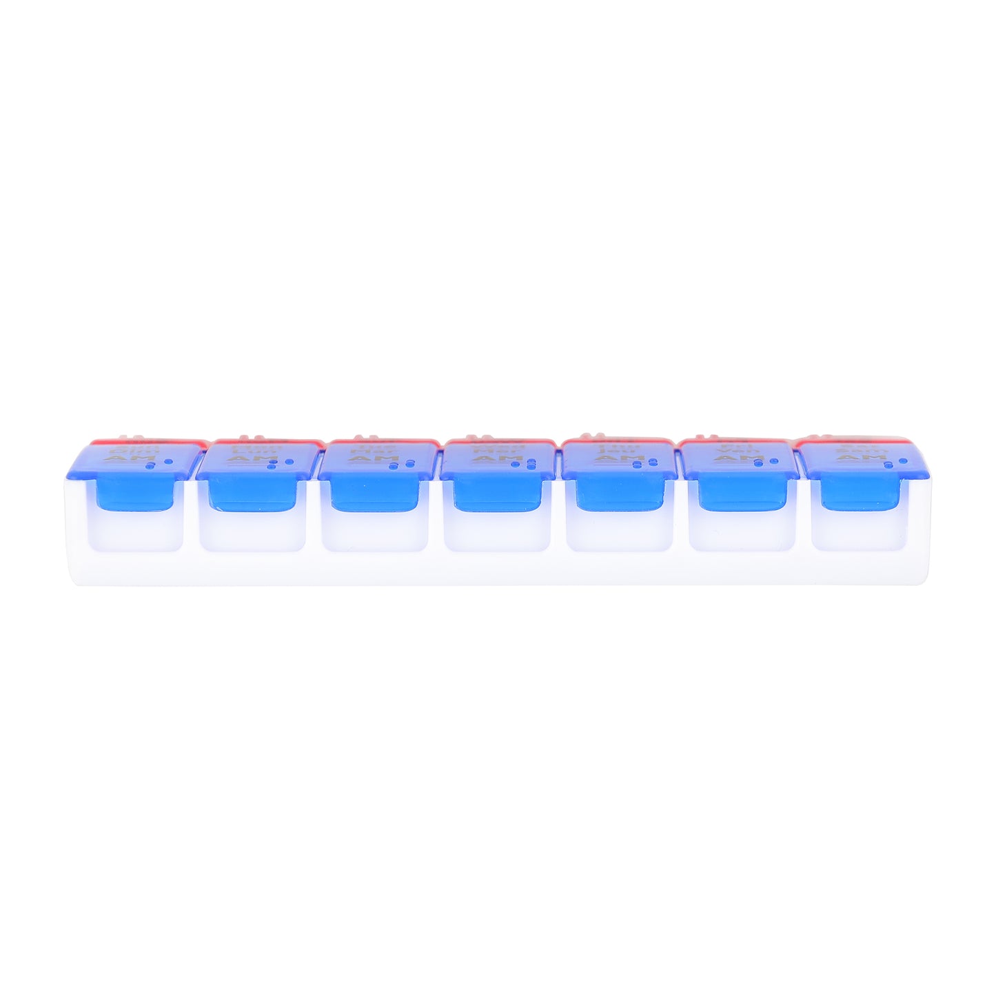 view of the thickness of pill box from the side angle