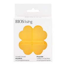 Load image into Gallery viewer, 4 Leaf Clover Pillbox in Yellow Front Packaging Image
