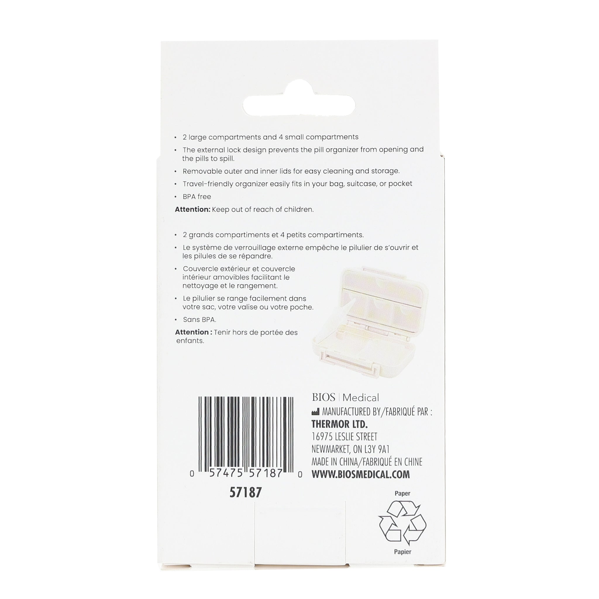Pilulier De Voyage - 7 Compartiments (1 Par Jour) - Pratique Pour Vacances Ou Au Quotidien - Neuf Multicolore