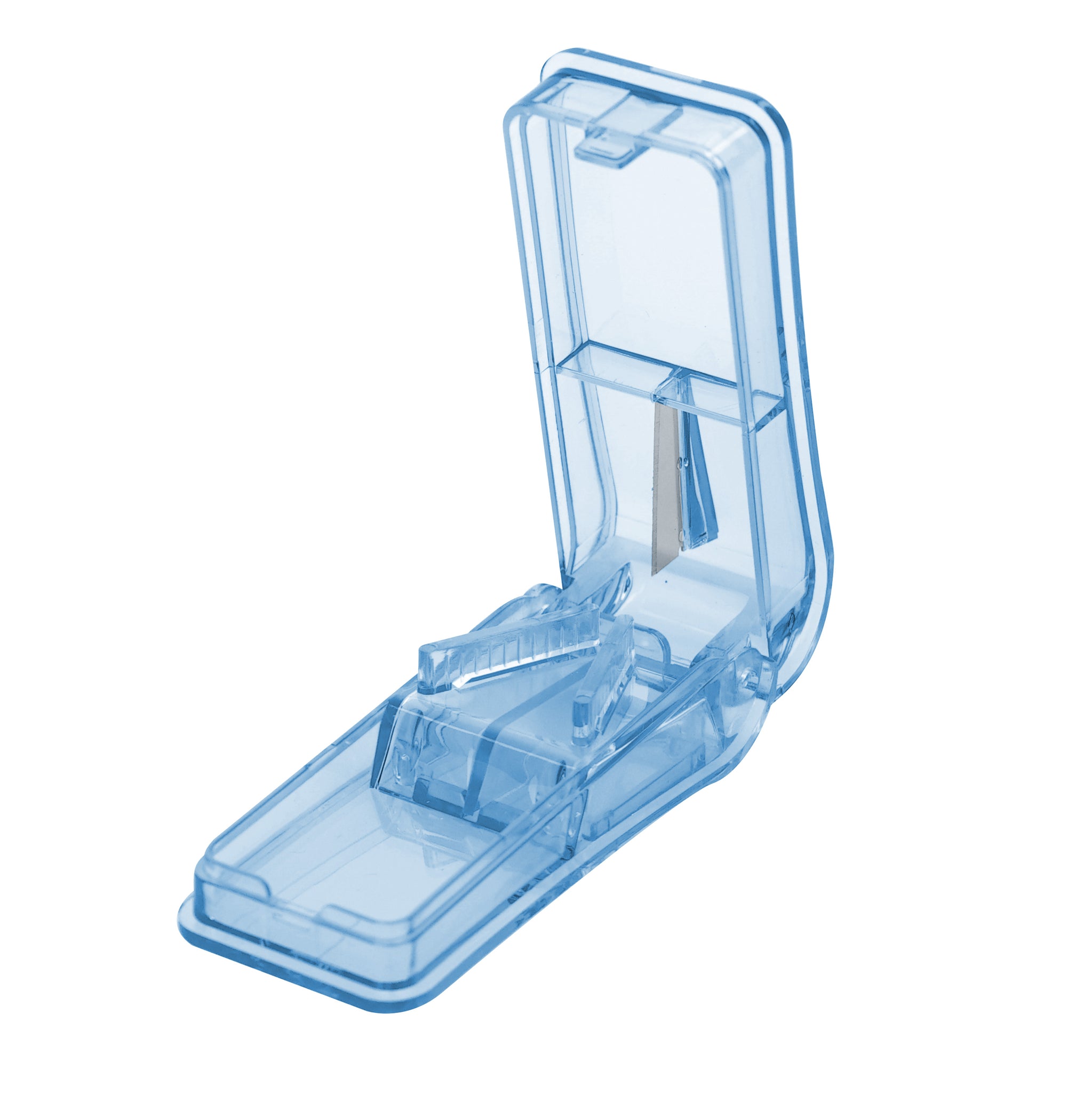 Load image into Gallery viewer, angle view of the open pill splitter