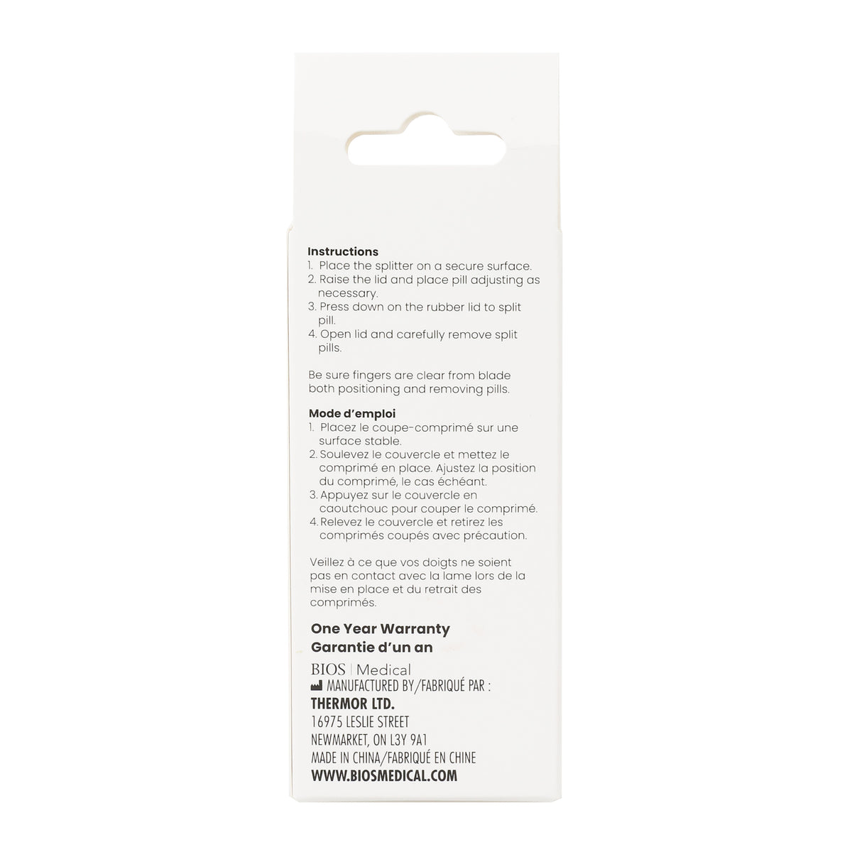 Deluxe Pill Splitter package back