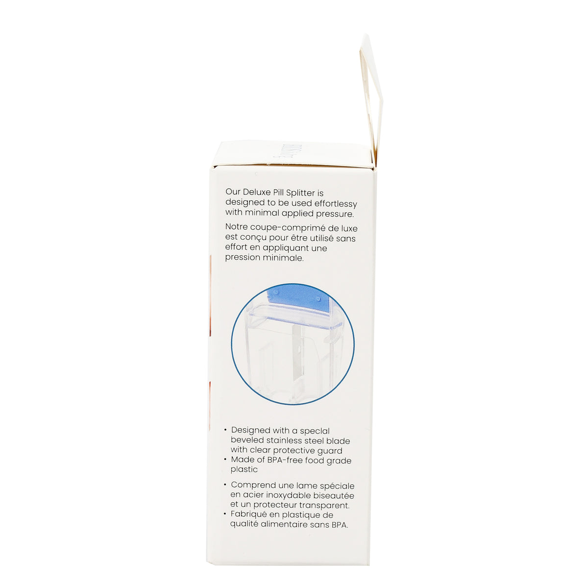 Deluxe Pill Splitter package side 2