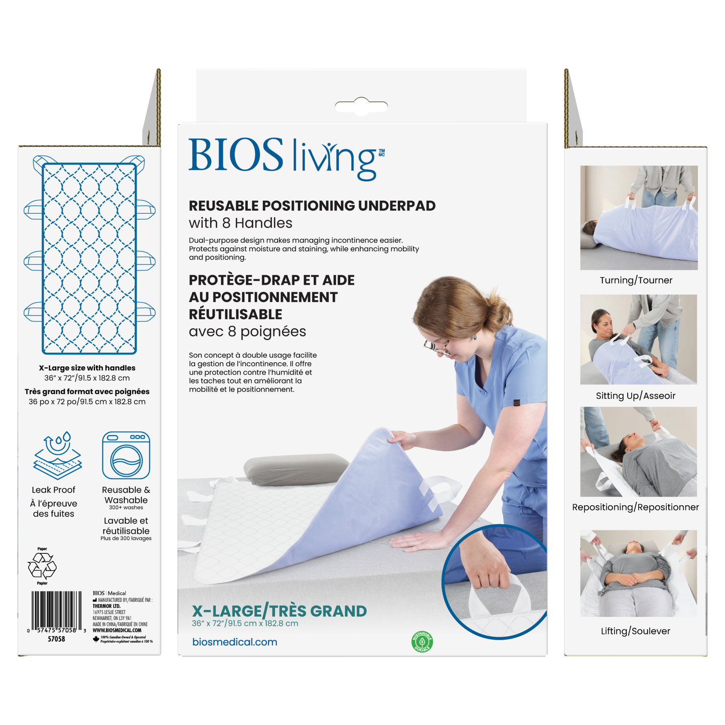 Reusable Positioning Underpad with 8 handles - X-Large