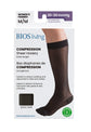 Women's Compression Knee Socks 20-30 mm Hg, Black Front Packaging Photo