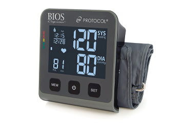 angle view of the BD252 blood pressure monitor with its cuff